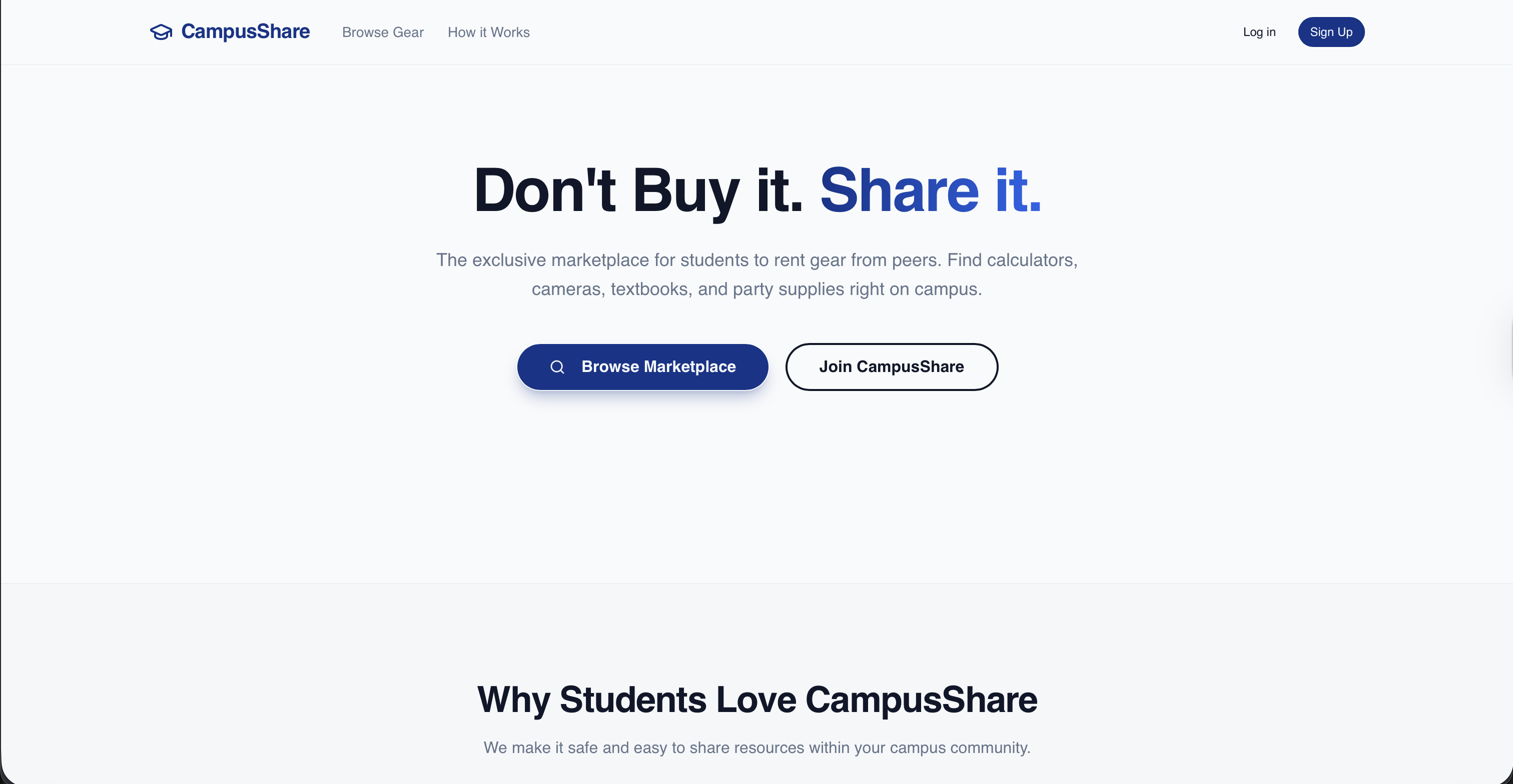 CampusShare Live Preview